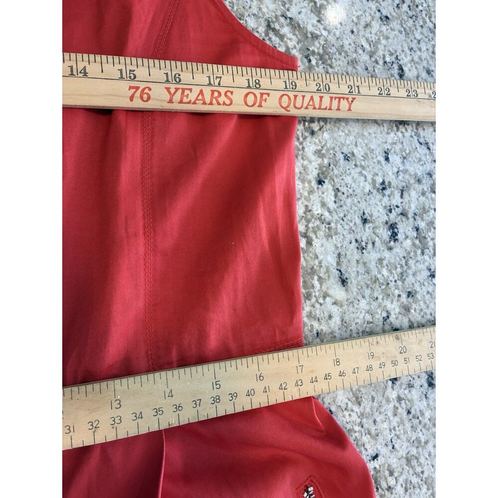 Armani Collezioni Red Stretch Cotton Sleeveless Midi Dress Size 12 - Picture 6 of 9